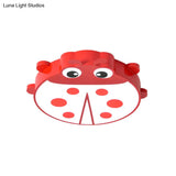 Baby Room Cartoon Ladybug Ceiling Mount Light - Slim Acrylic & Metal Lamp