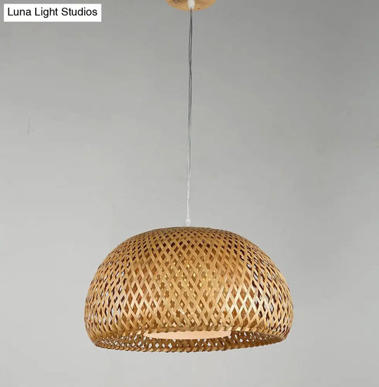 Bamboo Double-Decker Pendant Light With Milk White Glass Shade - Perfect For Restaurant Aisles