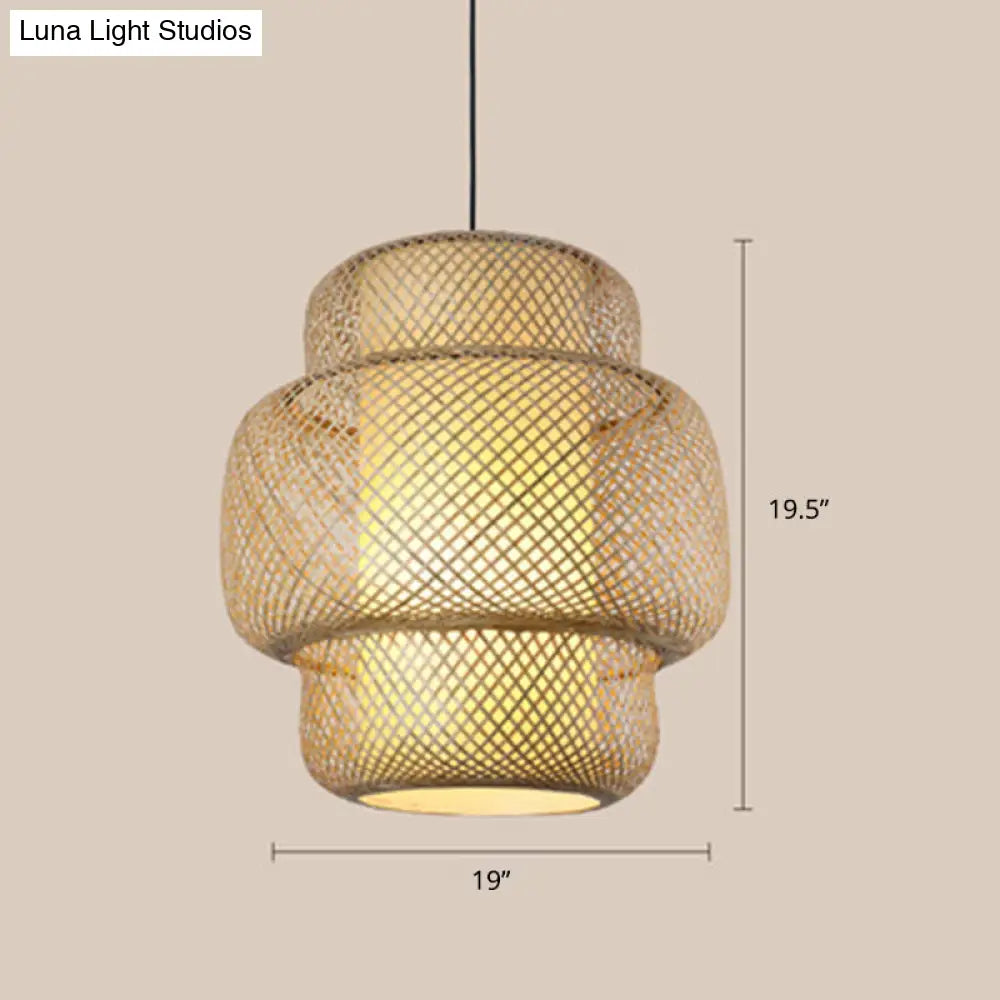 Bamboo Pendant Ceiling Light For Minimalist Restaurants