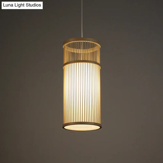 Bamboo Pendant Light: Modern Chinese Teahouse Ceiling Lamp