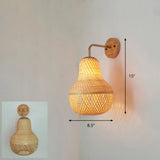 Bamboo Single-Bulb Wall Mounted Lamp: Handcrafted Corridor Light Fixture In Contemporary Wood Design