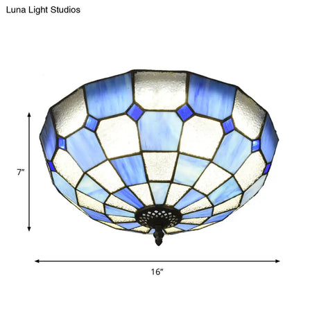 Baroque 3 - Head Cut Glass Clear/Textured White Flushmount Ceiling Light