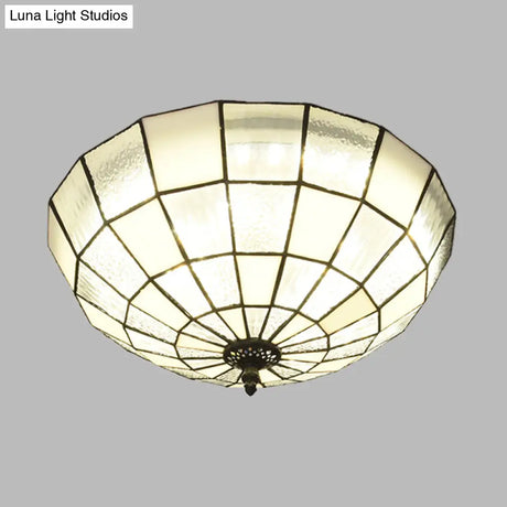 Baroque 3 - Head Cut Glass Clear/Textured White Flushmount Ceiling Light