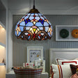 Baroque Style Stained Glass Pendant Light - Blue Dining Room