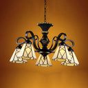Baroque Yellow Glass Cone Chandelier - 5/6/8 Lights Black Ceiling Suspension Lamp 5 /