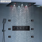 Bathroom 20inch 50x50cm Shower Head Panel Faucet Rain Mist Laterfal Jets Thermostatic Valve Mixer System SPA Massage