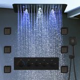Bathroom 20inch 50x50cm Shower Head Panel Faucet Rain Mist Laterfal Jets Thermostatic Valve Mixer System SPA Massage