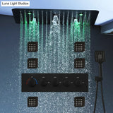 Bathroom 20inch 50x50cm Shower Head Panel Faucet Rain Mist Laterfal Jets Thermostatic Valve Mixer System SPA Massage