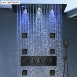 Bathroom 20inch 50x50cm Shower Head Panel Faucet Rain Mist Laterfal Jets Thermostatic Valve Mixer System SPA Massage