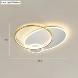 Bedroom Brilliance In A Stack: Minimalistic Led Metal Flush Mount Ceiling Ligh White-Gold / 23.5