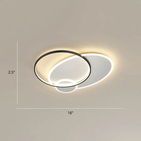 Bedroom Brilliance In A Stack: Minimalistic Led Metal Flush Mount Ceiling Ligh Black-White / 16’