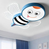 Bee Shape Led Flushmount Lighting - Fun Cartoon Design For Bedroom With White/Pink/Yellow Acrylic