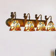 Beige Glass Bell Sconce Lighting With Baroque Brass Wall Mount - 4 Heads Mermaid Decoration
