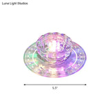 Beveled Crystal Led Flush Mount Ceiling Light With Chrome Finish