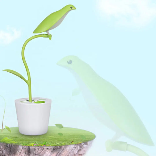 Bird Shaped Desk Light - Eye-Caring 1 Head Macaron Loft Reading For Kids Bedroom Green