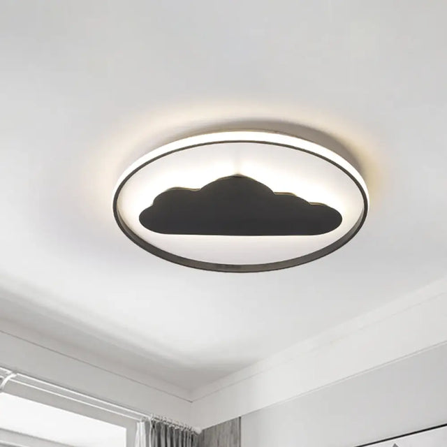 Black Acrylic Led Cloud Ceiling Light For Modern Bedroom