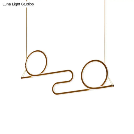 Black Acrylic Led Pendant Light - Contemporary Twisted Dining Room Ceiling Lamp
