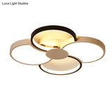 Black And White Led Flower Ceiling Light With Acrylic Shade In 3 Options 16.5’-23.5’ Wide For