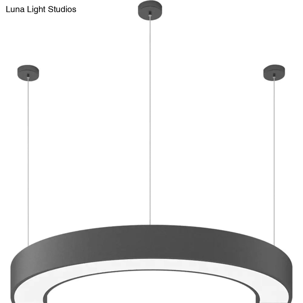 Black Arc Led Chandelier: Simplicity Meets Style In A Metal Hanging Ceiling Light