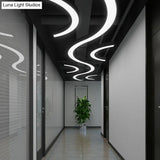 Black Arc Led Chandelier: Simplicity Meets Style In A Metal Hanging Ceiling Light
