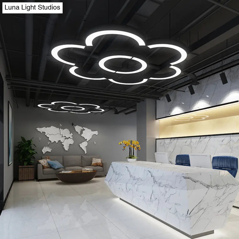 Black Arc Led Chandelier: Simplicity Meets Style In A Metal Hanging Ceiling Light