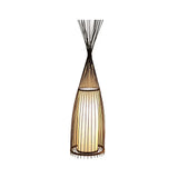 Black/Beige Fish Shaped Floor Lamp: Asia Single-Bulb Bamboo Stand For Living Room 12/15 W Black / 15