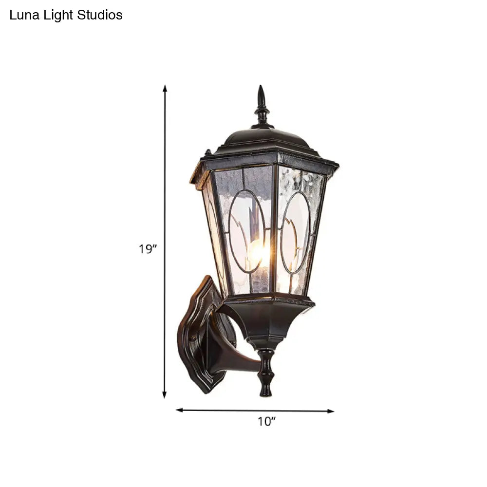 Black Glass Birdcage Wall Sconce With 1 Light - Rural Courtyard Lighting