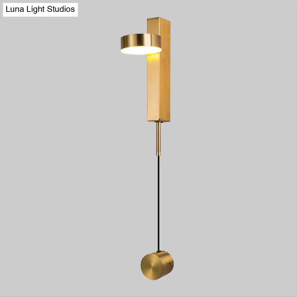 Black/Gold Led Flush Mount Wall Sconce - Sleek & Stylish Metallic Lighting Fixture