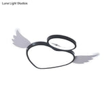 Black Heart With Wing Led Ceiling Fixture: Nordic Acrylic Flush Mount Lighting For Bedroom