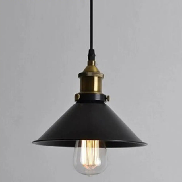 Black Industrial Wrought Iron Hanging Pendant Light For Barn Farmhouse & Porch