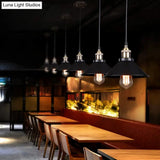 Black Industrial Wrought Iron Hanging Pendant Light For Barn Farmhouse & Porch