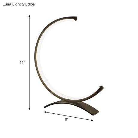 Black Led Desk Lamp With Acrylic Shade: Contemporary Small Book Light