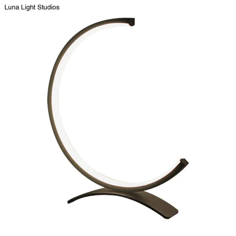 Black Led Desk Lamp With Acrylic Shade: Contemporary Small Book Light
