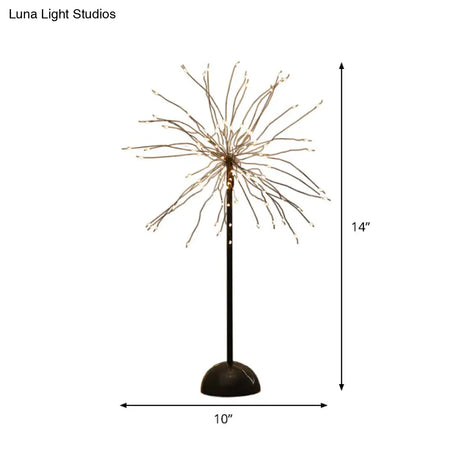 Black Led Metal Starburst Nightstand Light - Stylish Living Room Decor