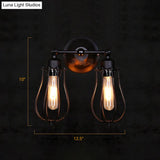 Black Metal Cage Wall Mount Light With Pivot Joint - Industrial Bedroom Sconce Lamp