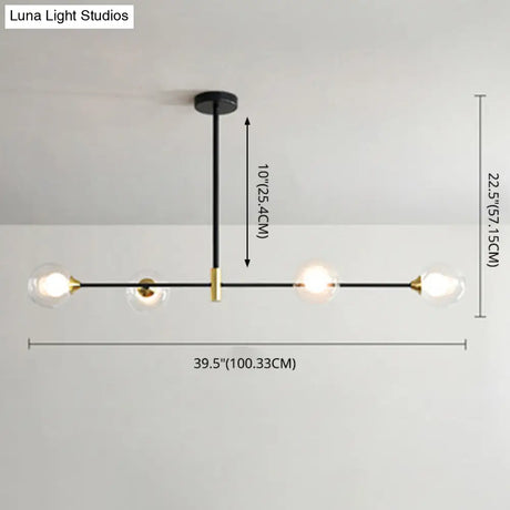 Black Metal Island Pendant Lighting With Modern Minimalist Design For Dining Table