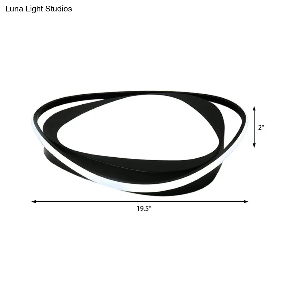 Black Metal Led Flushmount Ceiling Light With Minimalist Triangle Design And Integrated Diffuser