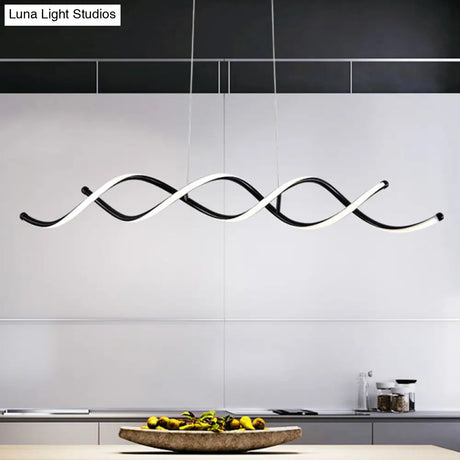 Black Metal Led Pendant Ceiling Light For Contemporary Dining Room Decor