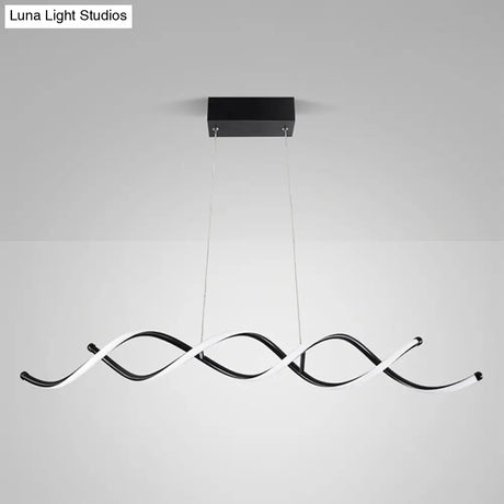 Black Metal Led Pendant Ceiling Light For Contemporary Dining Room Decor