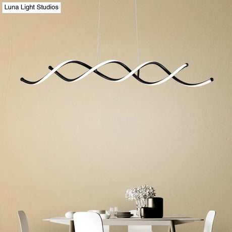 Black Metal Led Pendant Ceiling Light For Contemporary Dining Room Decor