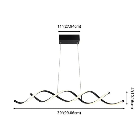 Black Metal Led Pendant Ceiling Light For Contemporary Dining Room Decor