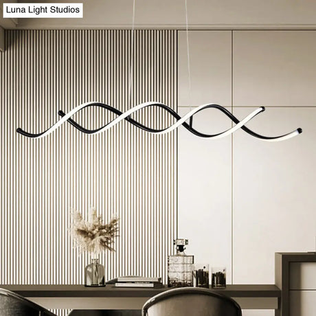 Black Metal Led Pendant Ceiling Light For Contemporary Dining Room Decor