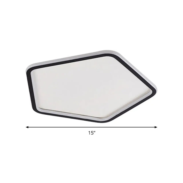 Black Minimalist Led Ceiling Light In Warm/White Available 3 Sizes