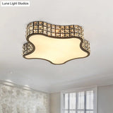 Black Minimalist Star Flush Led Crystal Ceiling Light Fixture