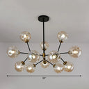 Black Nordic Glass Chandelier With Tree Branch Design For Living Room 12 / Amber