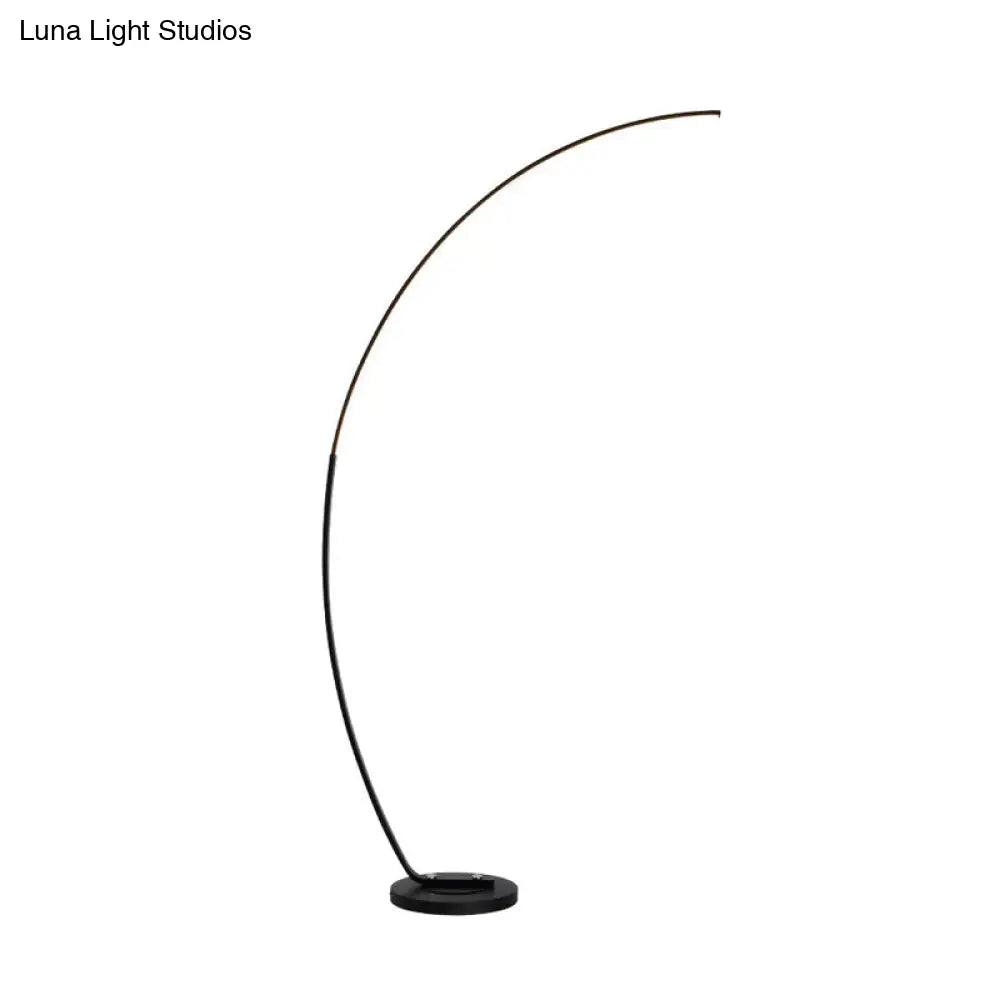Black Over-Curved Led Floor Standing Lamp - Nordic Metal Design Perfect For Living Room Reading