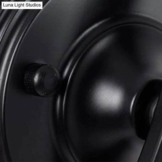 Black Retro Wall Sconce Light With Frosted Glass Bowl Shade - Perfect For Dining Room