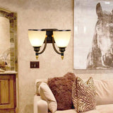 Black Rustic Wall Lamp With Bell-Shaped White Frost Glass Ideal For Living Room Lighting 2 /