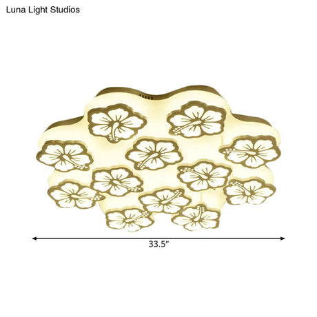 Blossom Acrylic Led Flush Mount Ceiling Light: Simple & Elegant 5/7/12 Head Options In