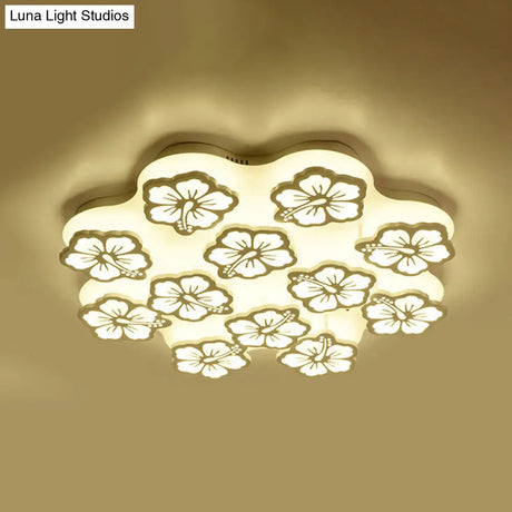 Blossom Acrylic Led Flush Mount Ceiling Light: Simple & Elegant 5/7/12 Head Options In